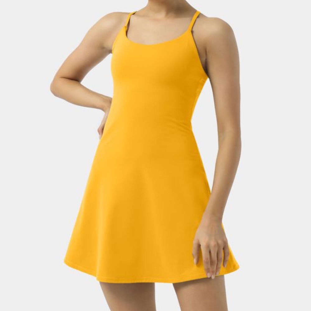 Gold Halara Exercise Dress